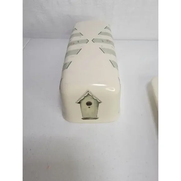 Pfaltzgraff Portfolio Naturewood 2Pc Covered Butter Dish: Birdhouse USA - Picture 6 of 14